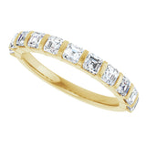 14K Gold Asscher Natural Diamond Bar Channel-Set Anniversary Band – 5/8–1 3/8 CTW - Yellow Gold - view 5