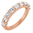 14K Gold Asscher Lab-Grown Diamond Bar Channel-Set Anniversary Band – 5/8–1 1/3 CTW - Rose Gold