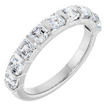 14K Gold Asscher Lab-Grown Diamond Bar Channel-Set Anniversary Band – 5/8–1 1/3 CTW - White Gold