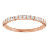 10K Gold Square Lab-Grown Diamond Bar Channel-Set Anniversary Band – 1/3–1 1/5 CTW - Rose Gold - view 3