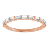 10K Gold Straight Baguette Lab-Grown Diamond Bar Channel-Set Anniversary Band – 1/5–1/2 CTW - Rose Gold - view 3