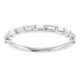 10K Gold Straight Baguette Natural Diamond Bar Channel-Set Anniversary Band – 1/5–5/8 CTW - White Gold - view 3