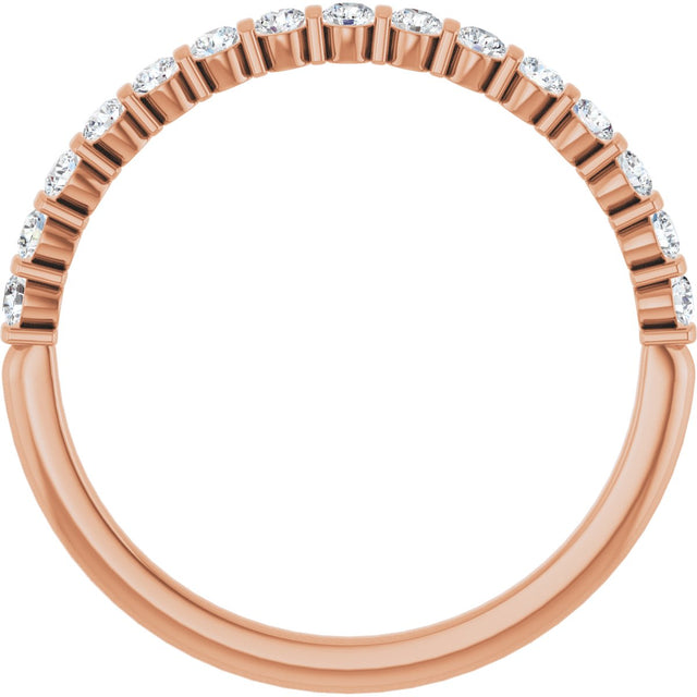 10K Gold Round Lab-Grown Diamond Bar Channel-Set Anniversary Band – 1/5–5/8 CTW - Rose Gold - view 2