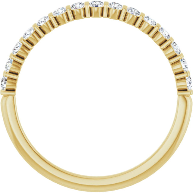 10K Gold Round Lab-Grown Diamond Bar Channel-Set Anniversary Band – 1/5–5/8 CTW - Yellow Gold - view 2