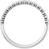10K Gold Round Lab-Grown Diamond Bar Channel-Set Anniversary Band – 1/5–5/8 CTW - White Gold - view 2