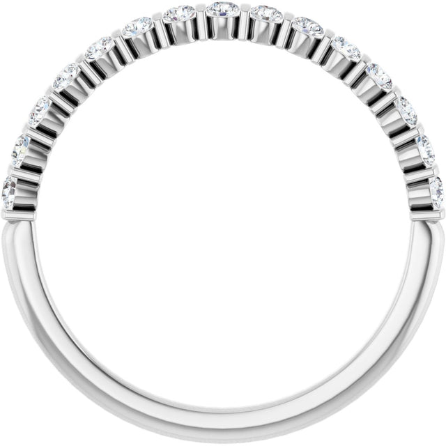 10K Gold Round Lab-Grown Diamond Bar Channel-Set Anniversary Band – 1/5–5/8 CTW - White Gold - view 2