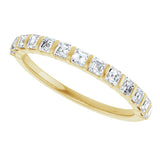 14K Gold Asscher Natural Diamond Bar Channel-Set Anniversary Band – 5/8–1 3/8 CTW - Yellow Gold - view 5