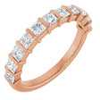 14K Gold Square Natural Diamond Bar Channel-Set Anniversary Band – 3/8–1 CTW - Rose Gold