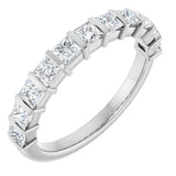 14K Gold Square Lab-Grown Diamond Bar Channel-Set Anniversary Band – 1/3–1 1/3 CTW - White Gold