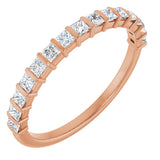 10K Gold Square Lab-Grown Diamond Bar Channel-Set Anniversary Band – 1/3–1 1/5 CTW - Rose Gold