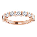10K Gold Round Lab-Grown Diamond Bar Channel-Set Anniversary Band – 9/10–1 1/3 CTW - Rose Gold - view 3