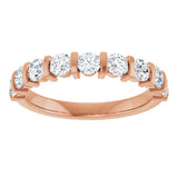 10K Gold Round Lab-Grown Diamond Bar Channel-Set Anniversary Band – 9/10–1 1/3 CTW - Rose Gold - view 3