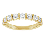 10K Gold Round Natural Diamond Bar Channel-Set Anniversary Band – 3/4–1 1/2 CTW - Yellow Gold - view 3