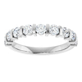 10K Gold Round Natural Diamond Bar Channel-Set Anniversary Band – 3/4–1 1/2 CTW - White Gold - view 3