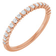 14K Gold Round Lab-Grown Diamond Bar Channel-Set Anniversary Band – 1.5 mm Stones - Rose Gold