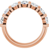 10K Gold Round Lab-Grown Diamond Bar Channel-Set Anniversary Band – 9/10–1 1/3 CTW - Rose Gold - view 2