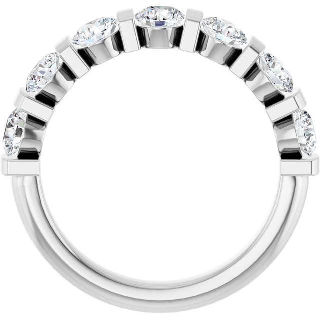 Platinum Round Natural Diamond Bar Channel-Set Anniversary Band – 3.8 mm Stones - view 2