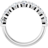 Platinum Round Lab-Grown Diamond Bar Channel-Set Anniversary Band – 3.8 mm Stones - view 2