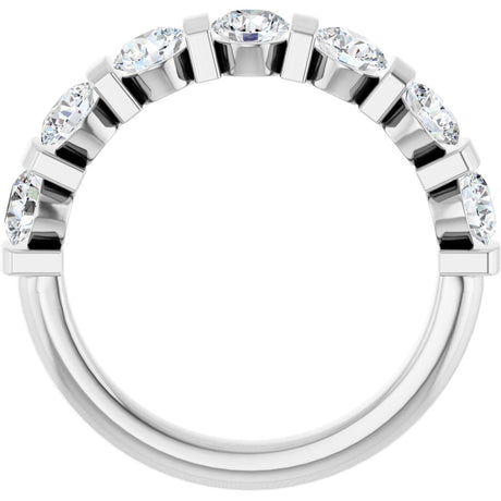 Platinum Round Lab-Grown Diamond Bar Channel-Set Anniversary Band – 3.8 mm Stones - view 2