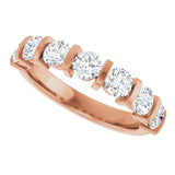 10K Gold Round Lab-Grown Diamond Bar Channel-Set Anniversary Band – 9/10–1 1/3 CTW - Rose Gold - view 5