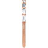 10K Gold Straight Baguette Natural Diamond Bar Channel-Set Anniversary Band – 1/5–5/8 CTW - Rose Gold - view 4