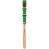 14K Gold Straight Baguette Lab-Grown Green Emerald Bar Channel-Set Anniversary Band - Rose Gold - view 4