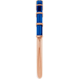 14K Gold Straight Baguette Lab-Grown Blue Sapphire Bar Channel-Set Anniversary Band - Rose Gold - view 4