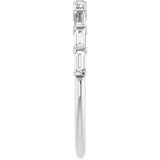 10K Gold Straight Baguette Natural Diamond Bar Channel-Set Anniversary Band – 1/5–5/8 CTW - White Gold - view 4
