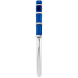Platinum Straight Baguette Lab-Grown Blue Sapphire Bar Channel-Set Anniversary Band - view 4