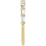 10K Gold Straight Baguette Natural Diamond Bar Channel-Set Anniversary Band – 1/5–5/8 CTW - Yellow Gold - view 4
