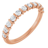 14K Gold Round Natural Diamond Bar Channel-Set Anniversary Band – 2.25 mm Stones - Rose Gold