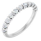 14K Gold Round Natural Diamond Bar Channel-Set Anniversary Band – 2.25 mm Stones - White Gold