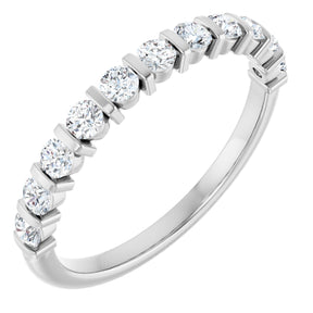 Platinum Round Natural Diamond Bar Channel-Set Anniversary Band – 2.25 mm Stones
