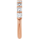 14K Gold Asscher Lab-Grown Diamond Bar Channel-Set Anniversary Band – 5/8–1 1/3 CTW - Rose Gold - view 4