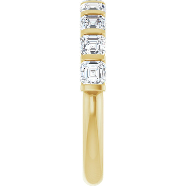 14K Gold Asscher Lab-Grown Diamond Bar Channel-Set Anniversary Band – 5/8–1 1/3 CTW - Yellow Gold - view 4