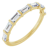 14K Gold Straight Baguette Natural Diamond Bar Channel-Set Anniversary Band – 4x2 mm Stones - Yellow Gold