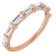 14K Gold Straight Baguette Lab-Grown Diamond Bar Channel-Set Anniversary Band – 4x2 mm Stones - Rose Gold