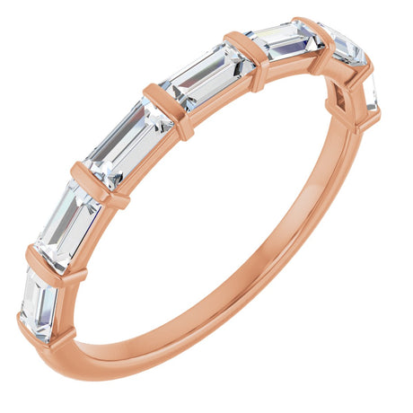 10K Gold Straight Baguette Lab-Grown Diamond Bar Channel-Set Anniversary Band – 3/4–9/10 CTW - Rose Gold