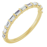 14K Gold Straight Baguette Lab-Grown Diamond Bar Channel-Set Anniversary Band – 2.5x1.5 mm Stones - Yellow Gold