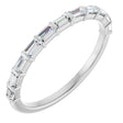 Platinum Straight Baguette Natural Diamond Bar Channel-Set Anniversary Band – 2.5x1.5 mm Stones