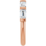 10K Gold Emerald Lab-Grown Diamond Bar Channel-Set Anniversary Band – 1 5/8–2 1/2 CTW - Rose Gold - view 4