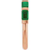 14K Gold Emerald Natural Green Emerald Bar Channel-Set Anniversary Band - Rose Gold - view 4