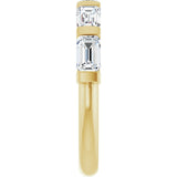 10K Gold Emerald Natural Diamond Bar Channel-Set Anniversary Band – 1 3/4–3 1/4 CTW - Yellow Gold - view 4