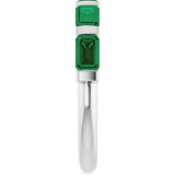 Platinum Emerald Lab-Grown Green Emerald Bar Channel-Set Anniversary Band - view 4