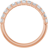 14K Gold Asscher Lab-Grown Diamond Bar Channel-Set Anniversary Band – 5/8–1 1/3 CTW - Rose Gold - view 2