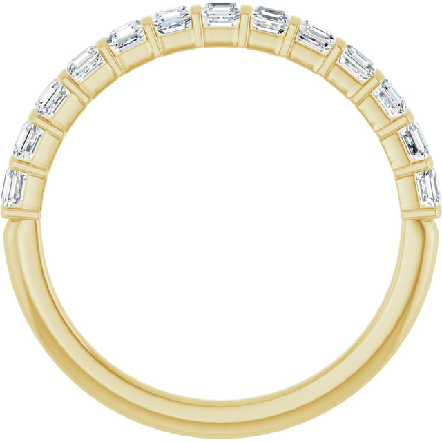 14K Gold Asscher Lab-Grown Diamond Bar Channel-Set Anniversary Band – 5/8–1 1/3 CTW - Yellow Gold - view 2