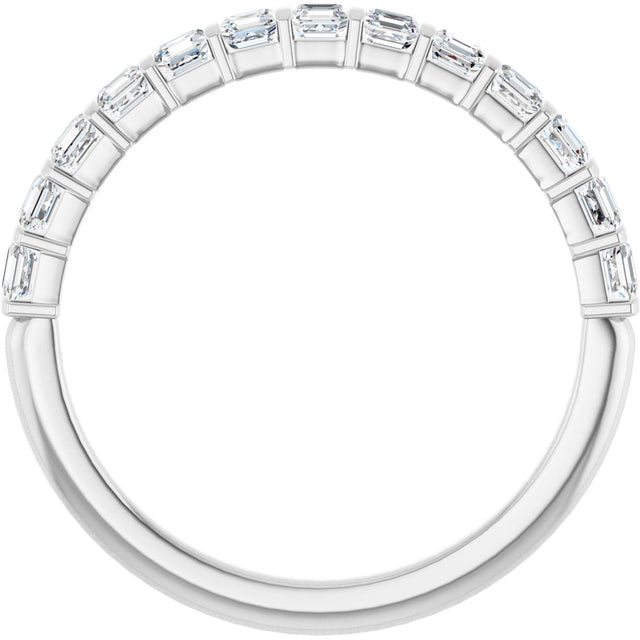 Platinum Asscher Lab-Grown Diamond Bar Channel-Set Anniversary Band – 5/8–1 1/3 CTW - view 2