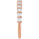 10K Gold Square Natural Diamond Bar Channel-Set Anniversary Band – 3/8–1 CTW - Rose Gold - view 4