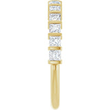 10K Gold Square Natural Diamond Bar Channel-Set Anniversary Band – 3/8–1 CTW - Yellow Gold - view 4