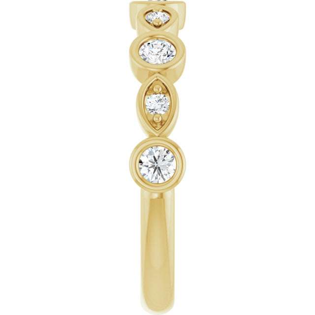 14K Gold Round Lab-Grown Diamond Anniversary Band – 1/6–1/3 CTW - Yellow Gold - view 4